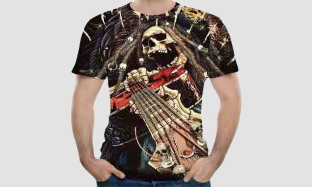 Rock and roll 3D printed t-shirt wholesale
