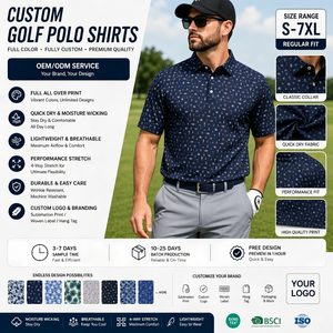 OEM Men Quick Dry Moisture Wicking Performance Sublimated Golf Polo
