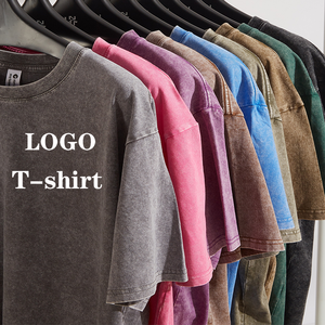 High Quality Cotton Custom logo T Shirt for Men Blank Heavy Weight Oversized Vintage Acid Washed