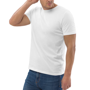 US Size 95% Organic Cotton Woven T-shirt Men GOTS Certified Eco-Friendly Certified Slim Fit