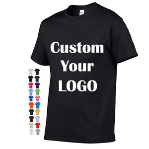 High Quality 100% Cotton Black Plus Size Men's T-shirts Wholesale Personalized t Shirts Custom Printing Logo T-Shirt for Men