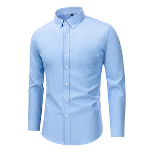 100% Cotton Men's Striped Commuter Workwear Long Sleeve Shirt