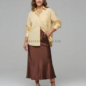 Wholesale women shirt with satin slip skirt