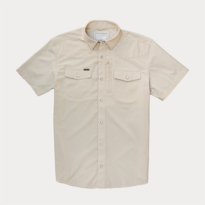 Nylon Spandex Western Stripe Golf Hiking Shirt with Pearl Snaps