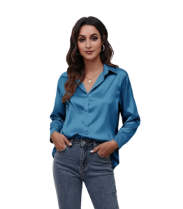 Solid color long sleeve women shirt vendor