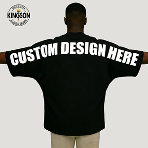Custom Logo Heavyweight 300 GSM Rib Crewneck Drop Shoulder Oversized T-Shirt