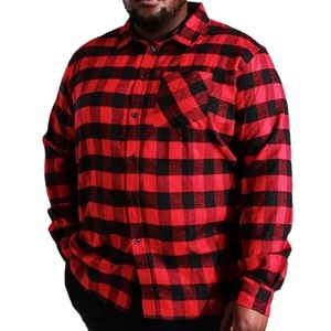 Custom Casual Long Sleeve Button up Summer Plaid Cotton Flannel Check Oxford
