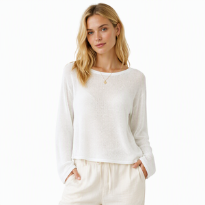 Chic Hollow Out Open Stitch Breathable Casual Knitwear Top for Spring Summer Street Style