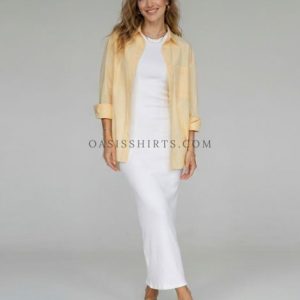 Wholesale butter yellow oversized shirt for women