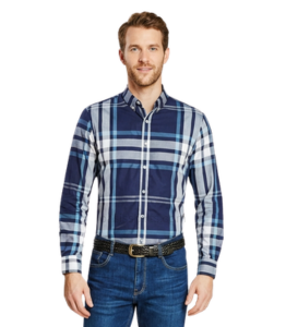 Casual Blue White Check Shirt Supplier