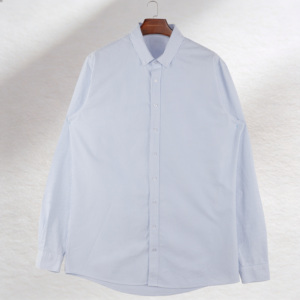 Slim Fit Men's Plus 3XL Oxford Shirt Single-Breasted Long-Sleeve Cotton