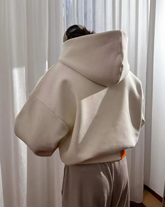 Custom Baggy Oversize Blank Unisex Drop Shoulder Heavyweight Crop Cut Big Hoodie 500Gsm Cotton