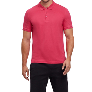Men's Red Knitted Polo Shirt Casual Regular Fit